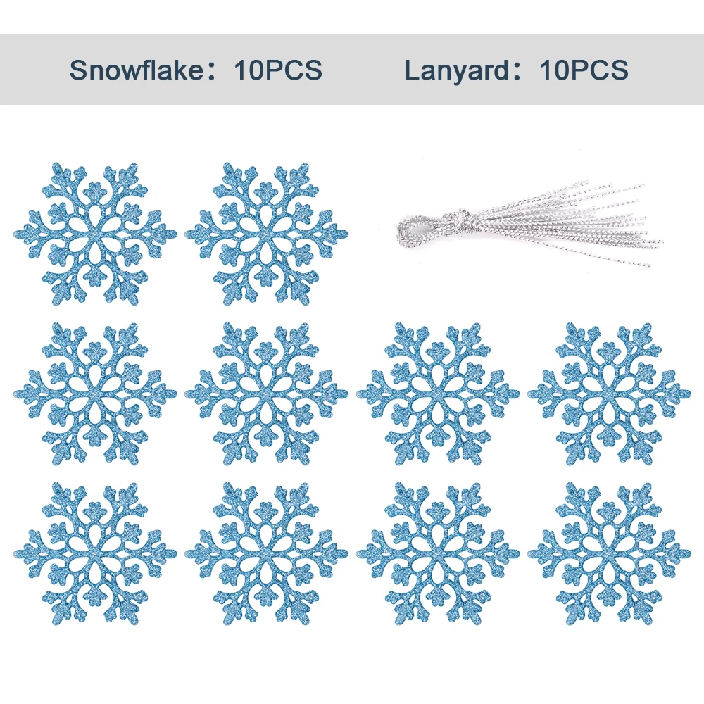 10PCs 10cm Plastike Vezullim Snowflake Xmas Stolitë Varëse Krishtlindjeve Pemë Dekorative Varur Snowflake Navidad Partisë Decors . ' - ' . 2