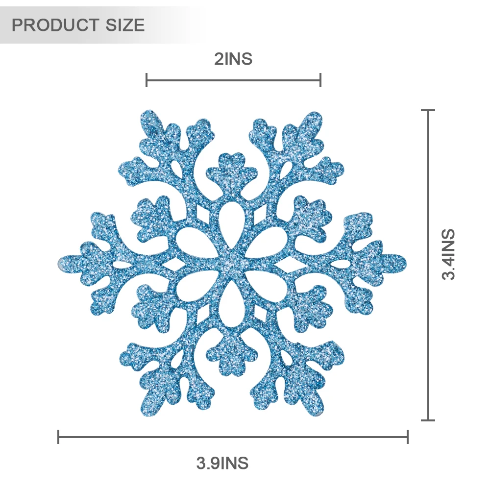 10PCs 10cm Plastike Vezullim Snowflake Xmas Stolitë Varëse Krishtlindjeve Pemë Dekorative Varur Snowflake Navidad Partisë Decors . ' - ' . 5