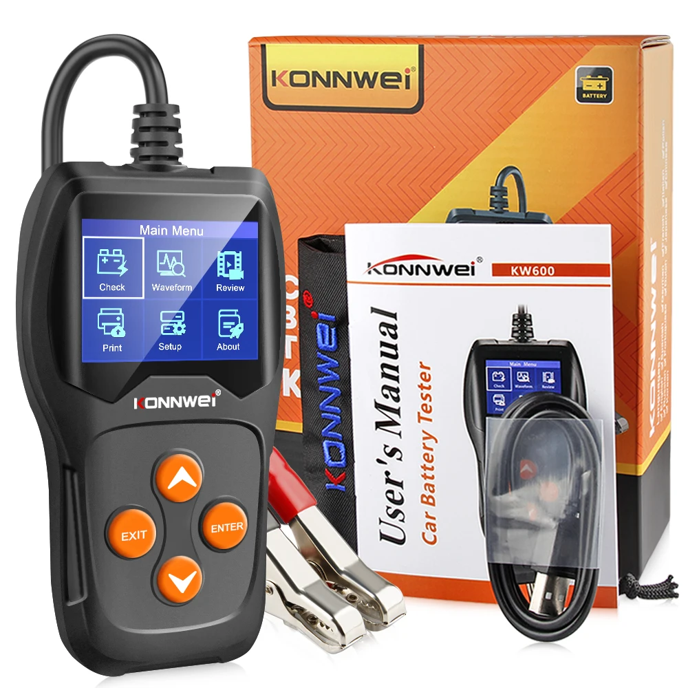 KONNWEI KW600 Bateri Makine Kontrollor 12 V 100 për 2000CCA 12 Volt e Baterisë dhe Mjete për Makinë të Shpejtë Cranking Akuzuar Diagnostike . ' - ' . 5