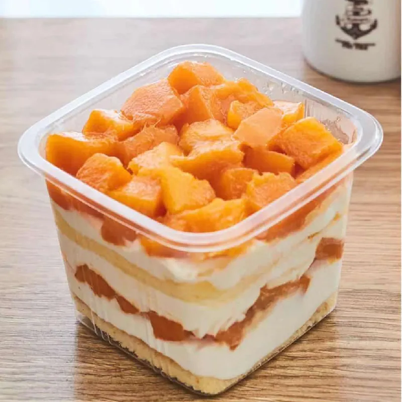 390ml Ëmbëlsirë Gota Buding Jelly akullore Gota Plastike Krijuese Sheshin Transparente Tortë Kuti Dekorimin e Furnizimeve me Kapakët . ' - ' . 4