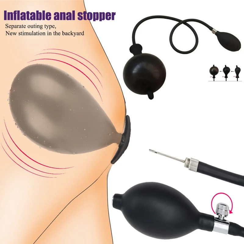 Të rritur Produkte Expandable Prapanicë Plug Silikoni Massager Lodrat e Seksit për Gratë Burrat Inflatable Anal Plug oborrin e shtëpisë Anal Dil Silikoni . ' - ' . 0