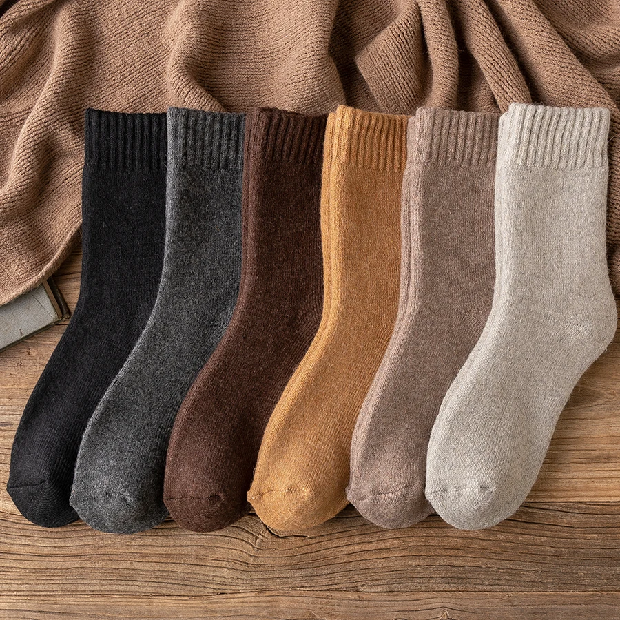 Çorape Leshi Njerëzve Të Trashë Të Reja 2023 Dimrit Kashmiri Vintage Evropës Stil Të Ngrohtë Gjatë Goditje Të Rehatshme Mashkull Burrin Dhuratë Meias 7 Ngjyrat . ' - ' . 2