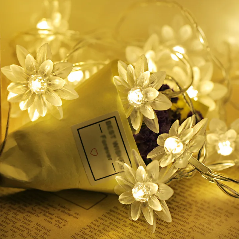 10/20LED Lotus Kurorë Zanash Dritat Bateri-operuar Kurorë e Dasmës Dritat e Krishtlindjeve për Shtëpi Festoon Led Dritë Dekorimin Llambë . ' - ' . 1
