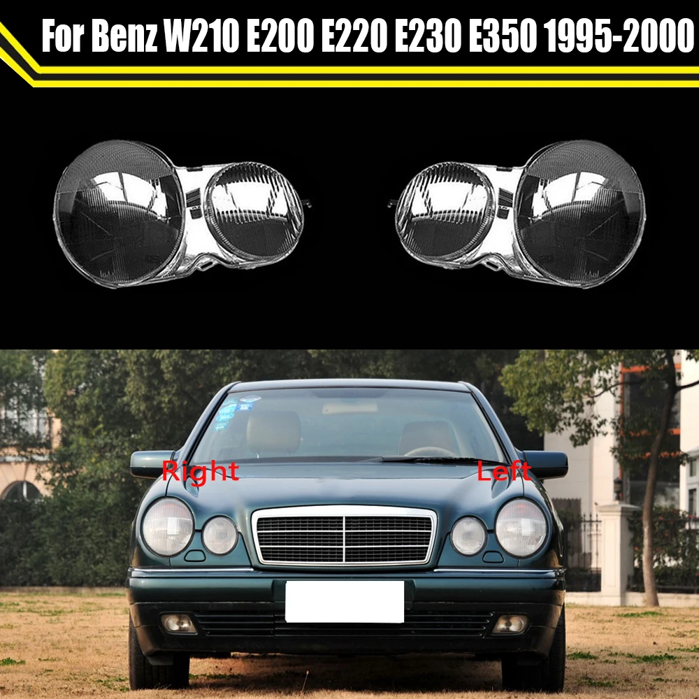 Makinë Para Headlamp Xhami Llambë Transparente Lampshade Shell Headlight Të Mbuluar Për Mercedes-Benz W210 E200 E220 E230 E350 1995~2000 . ' - ' . 0