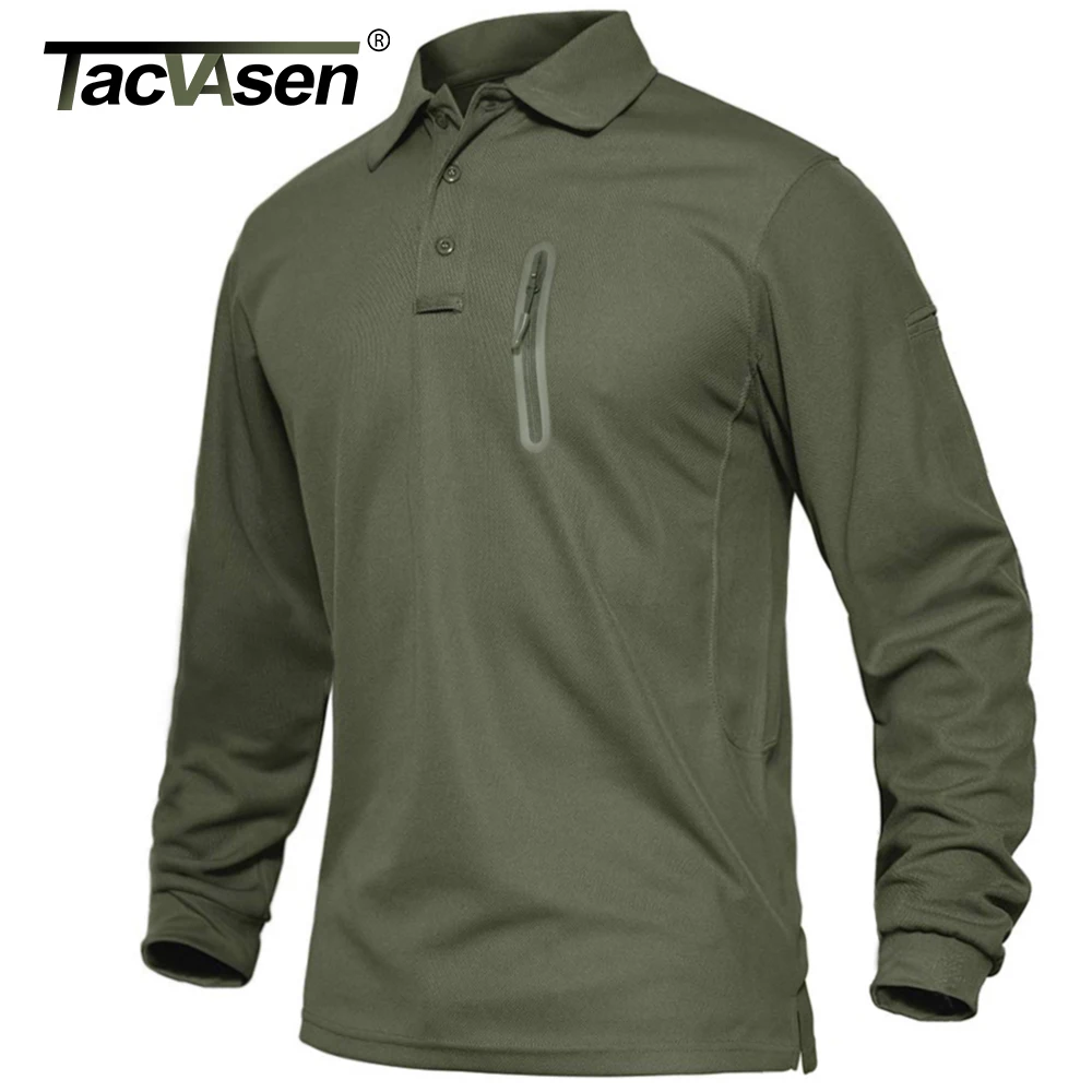 TACVASEN Me Zinxhir Xhepat Taktike Puna T-Shirts Mens Mëngë të Gjata Premium Polos Tee Këmisha të Rastit Golf Sportive T-shirts Krye . ' - ' . 0