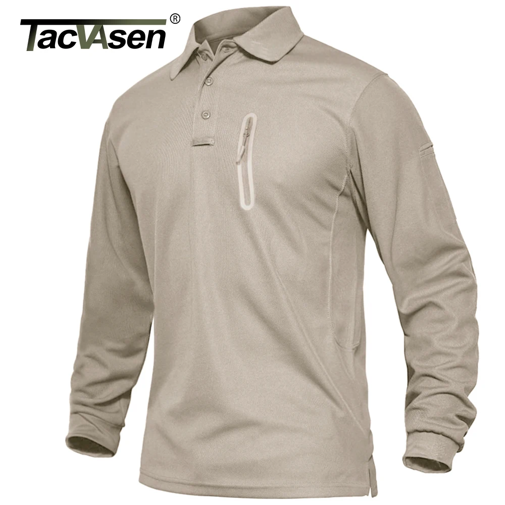 TACVASEN Me Zinxhir Xhepat Taktike Puna T-Shirts Mens Mëngë të Gjata Premium Polos Tee Këmisha të Rastit Golf Sportive T-shirts Krye . ' - ' . 1
