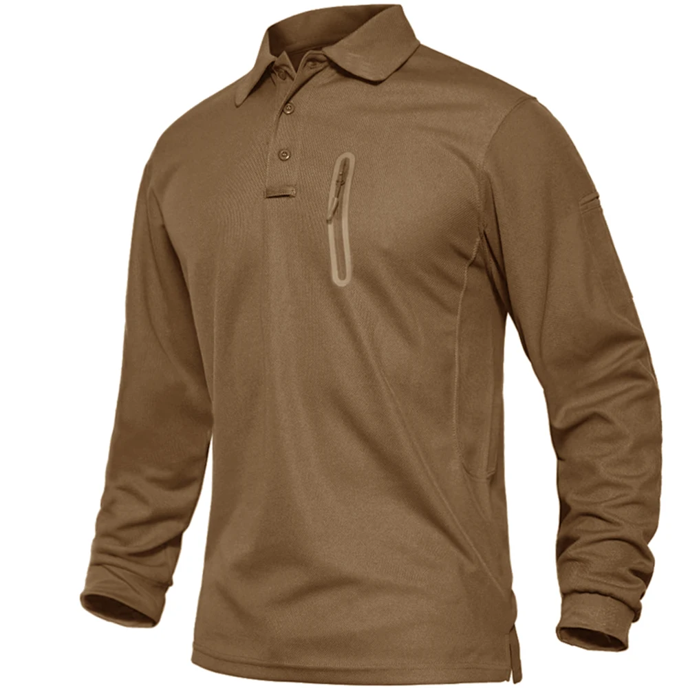 TACVASEN Me Zinxhir Xhepat Taktike Puna T-Shirts Mens Mëngë të Gjata Premium Polos Tee Këmisha të Rastit Golf Sportive T-shirts Krye . ' - ' . 2