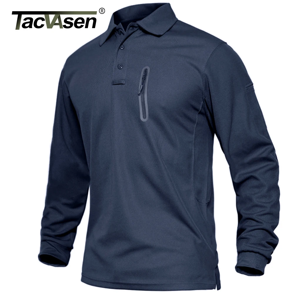 TACVASEN Me Zinxhir Xhepat Taktike Puna T-Shirts Mens Mëngë të Gjata Premium Polos Tee Këmisha të Rastit Golf Sportive T-shirts Krye . ' - ' . 3
