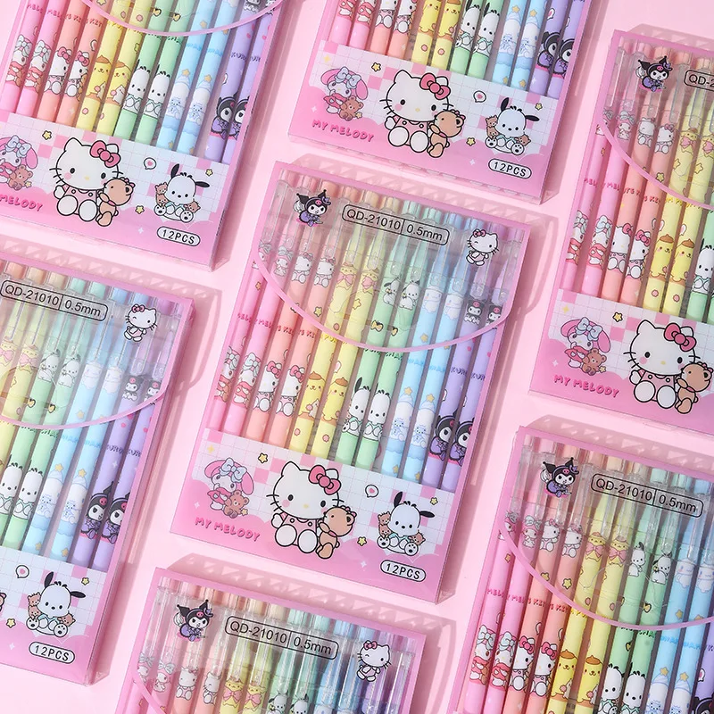 2/4/6Pcs Erasable Sanrioed Xhel Stilolaps Bojë Kawaii Student Shkrimi Anime Tim Meldoy Kuromi Hello Kitty Bukur 2Colors Bukuroshe Fëmijë Dhuratë . ' - ' . 4