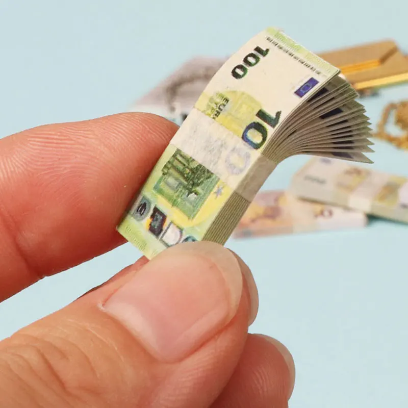Miniaturë Artikuj Mini Kukullat E Parave Të Gatshme Dollarë, Euro, Paund Britanik Fitoi Kartëmonedhave Model Për Barbie Ob11 1/6 Kukulla Shtëpinë Pajisje . ' - ' . 1