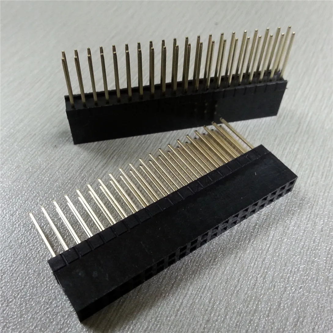 5PCS PC104 2x20 Pin dyfishtë Rresht Drejt Femra Pin Kokë 2.54 MM Katran pin gjatë 12MM Strip Lidhës Fole 2*20 40 PIN 2x20pin . ' - ' . 0