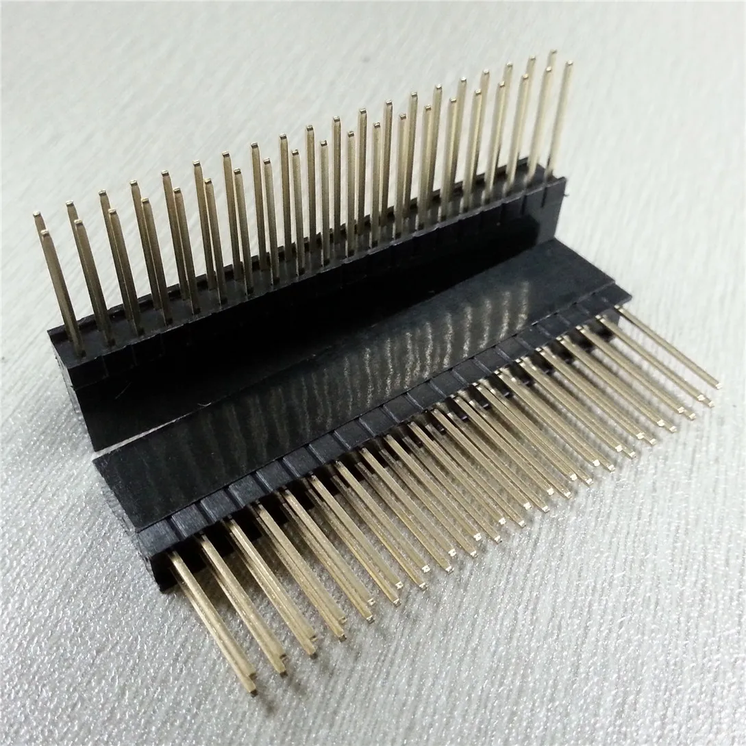 5PCS PC104 2x20 Pin dyfishtë Rresht Drejt Femra Pin Kokë 2.54 MM Katran pin gjatë 12MM Strip Lidhës Fole 2*20 40 PIN 2x20pin . ' - ' . 1