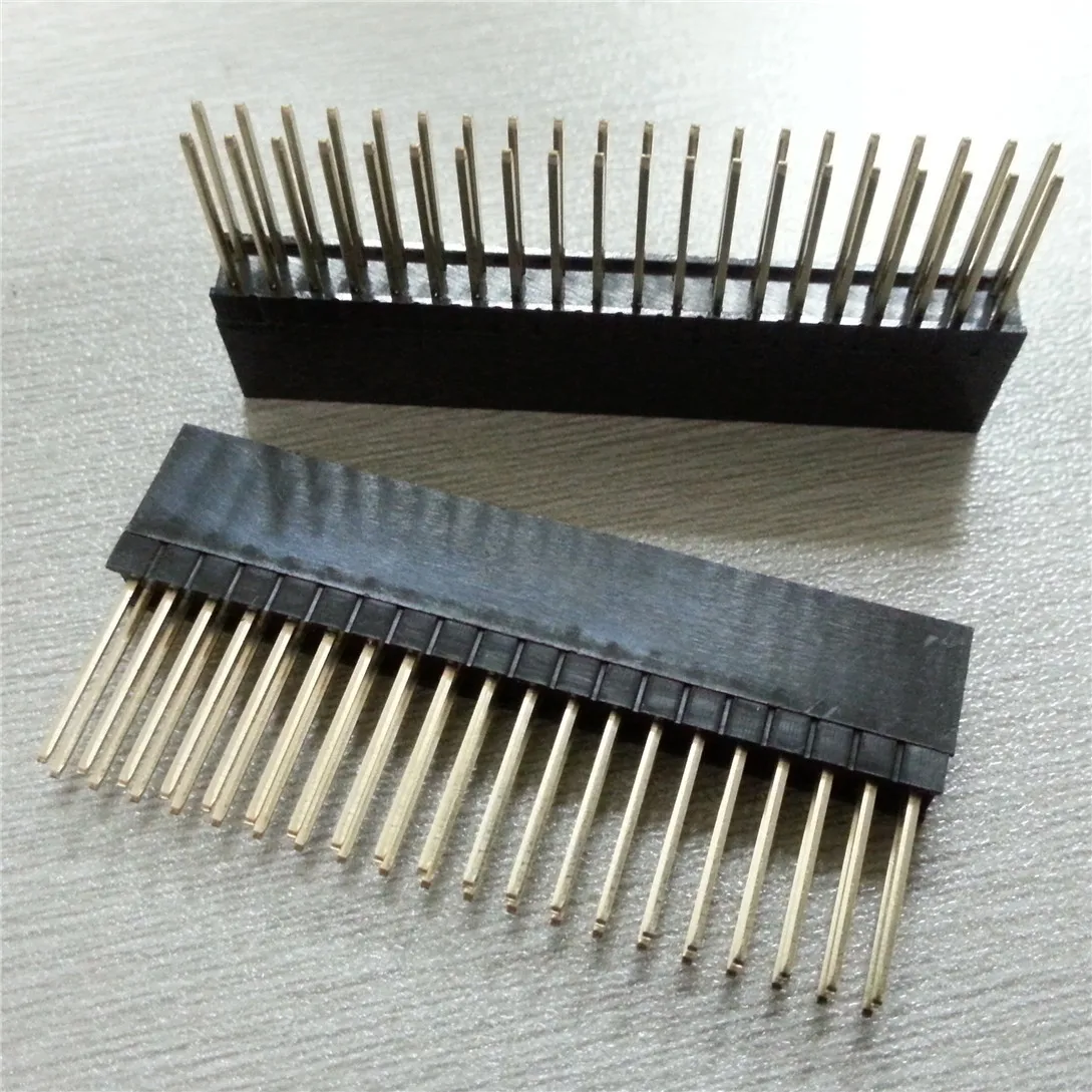 5PCS PC104 2x20 Pin dyfishtë Rresht Drejt Femra Pin Kokë 2.54 MM Katran pin gjatë 12MM Strip Lidhës Fole 2*20 40 PIN 2x20pin . ' - ' . 2