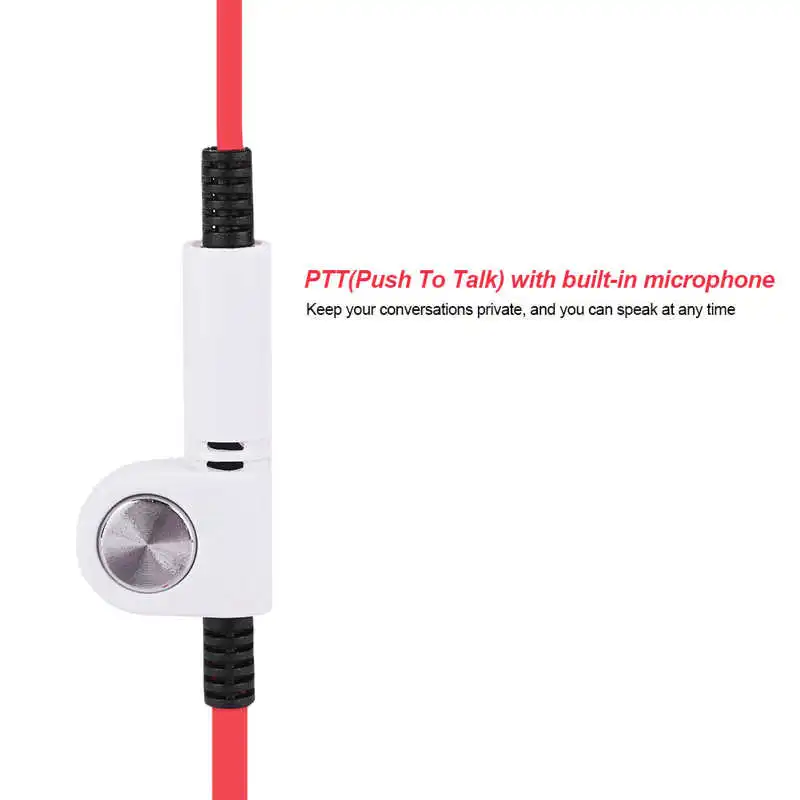 Radio dore marrëse Dhënëse Earphone 2 Ngjyra 2-Pin Earphone PTT radio dore marrëse Dhënëse Kufje kabull Receptori Mic Kufjeve të Kuqe Ngjyrë Jeshile të . ' - ' . 3