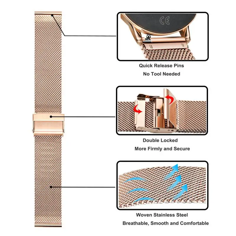 Metalike të Rripit Për Xiaomi Haylou RT LS05S/RS3 LS04 Watchband Çelik të Shpejtë Lirimin Rripa Për IMILAB KW66 KW12 Correa Band . ' - ' . 4