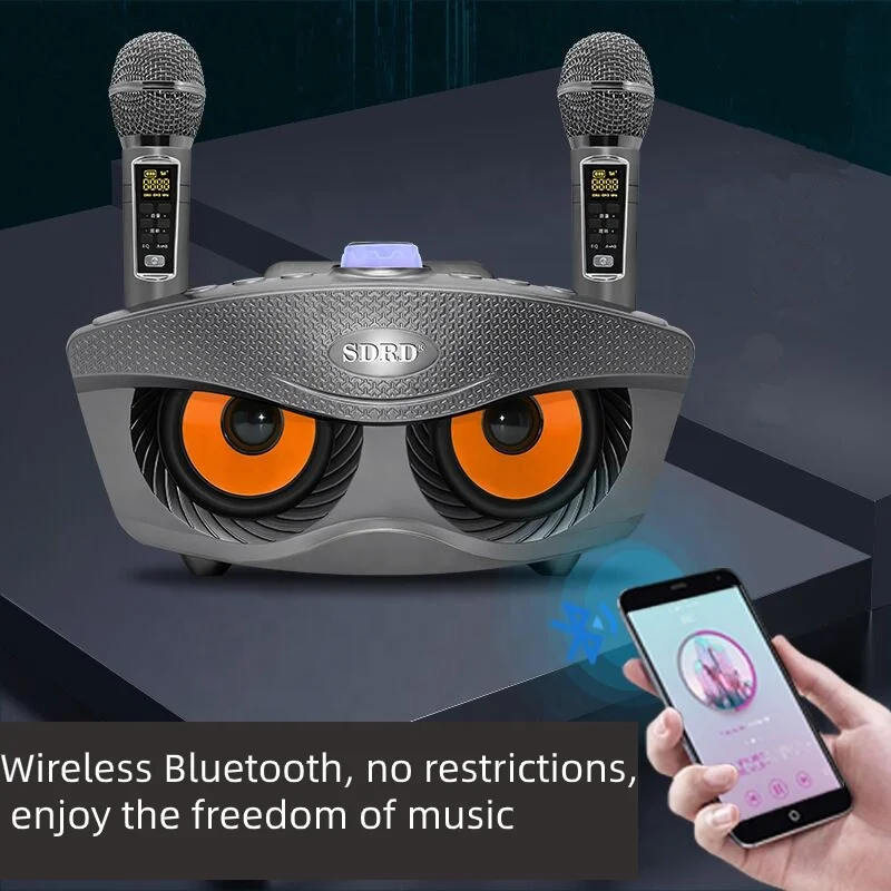 SD306 Plus Portable Karaoke pa Tel Bluetooth Kryetarit 2 në 1 Dyfishtë Mikrofon Owl Kryetarit 30W të Lartë të Pushtetit Subwoofer Familjes KTV . ' - ' . 3