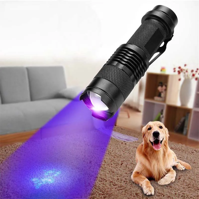 LED UV Dore 365nm 395nm Blacklight Akrep të Dritës UV Pet Urinës Detektor Zoomable Ultravjollcë në Natyrë Kampe Ndriçim . ' - ' . 4