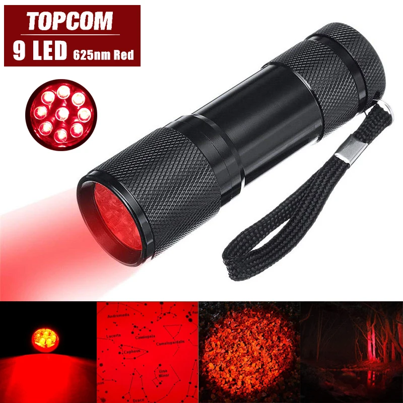 Topcom Portativ Mini Kuqe LED elektrik Dore Xhep 3W LED Drita e Kuqe Për të Lexuar Astronomi Star Hartat dhe Ruajtjen Vegim Nate . ' - ' . 1
