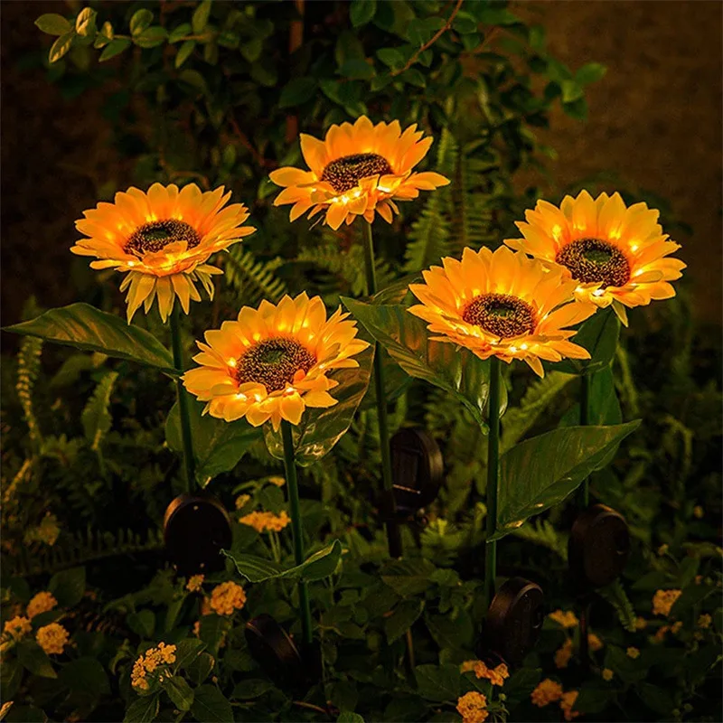 Sunflowers Diellore Led Dritë në Natyrë papërshkueshëm nga uji LED Kopsht Dritë në Natyrë Shtegun e Dritës Diellore Dritat për Patio Lëndinë Oborr Ballkon . ' - ' . 2