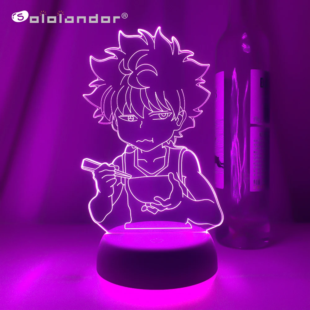 Më të reja Hunter X Hunter Killua Led Dritë për Kids dhoma Gjumi Dekor Hxh Çuar Natën Dritat Anime Dhurata Akrilik 3d Neon Llambë Killua Bukur . ' - ' . 0