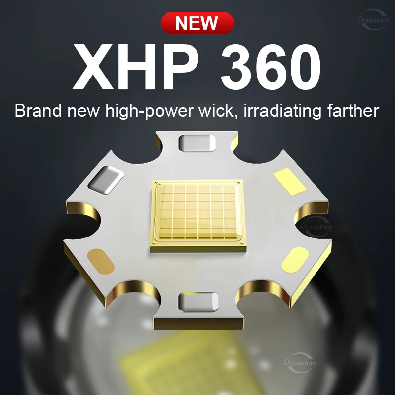 XHP360 Fuqi të Lartë Led Pusi Super Ndritshme Taktike Dore Rechargeable Llambë Ultra të Fuqishme Led elektrik dore Portativ Dorë Llambë . ' - ' . 2