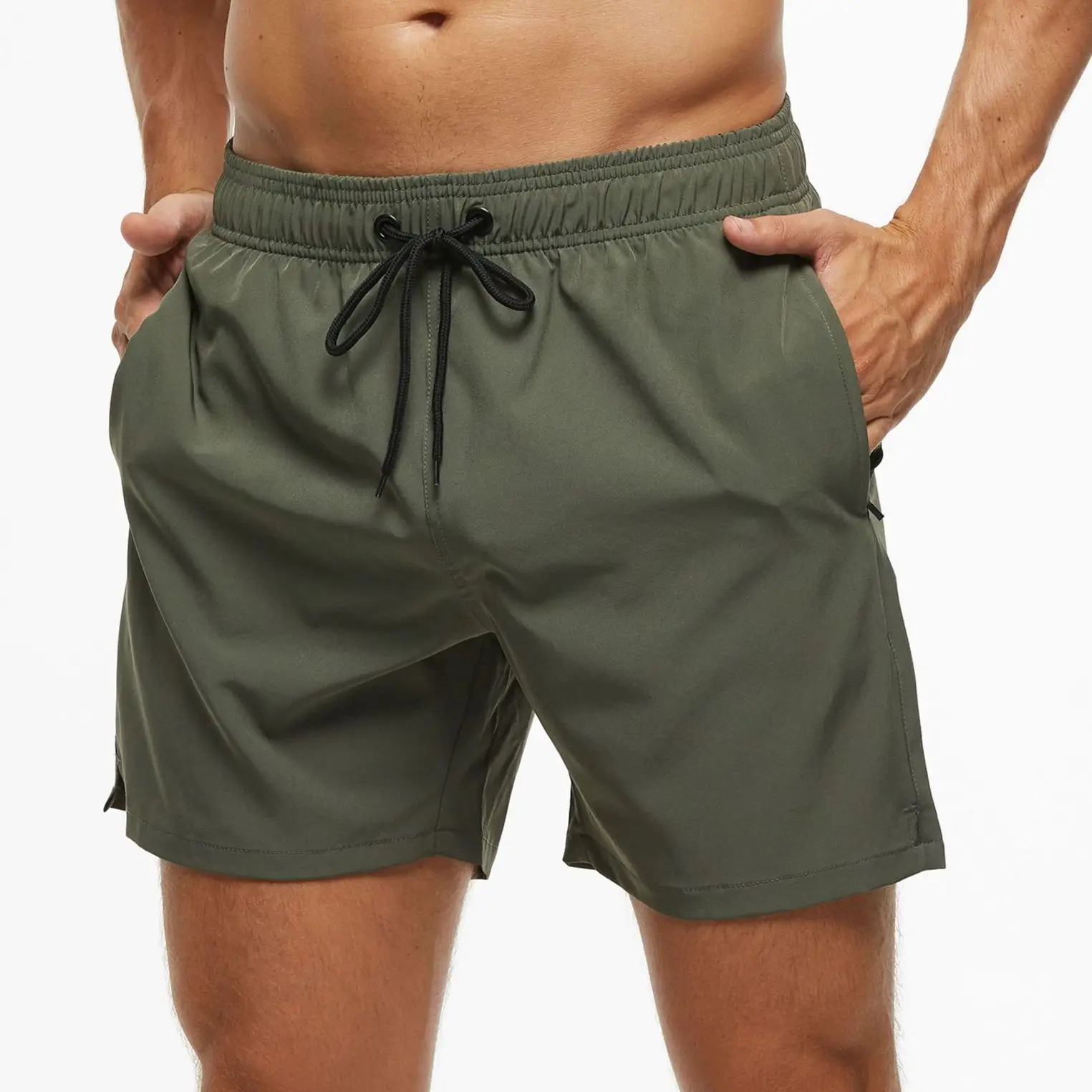 Burrat e Modës Plazh pantallona të shkurtra Elastike Mbylljen Not Mbathje të Shpejtë të Thatë Plazh pantallona të shkurtra me Zinxhir Xhepat . ' - ' . 2
