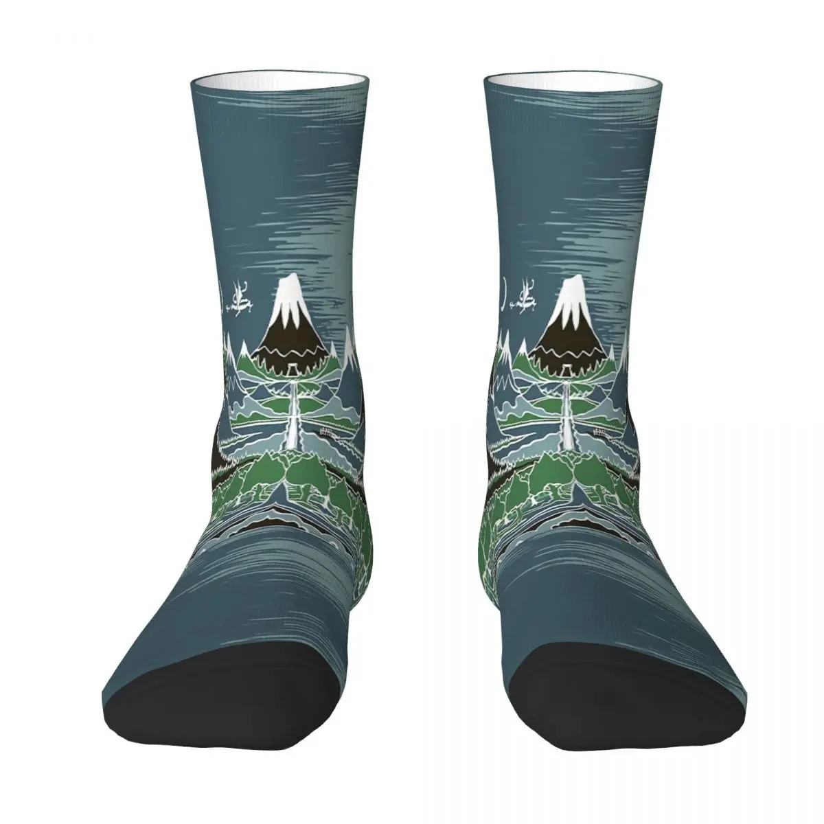 Në Mesnatë Pyjeve Malore Rrugën Në Stilin E J R R Tolkien Goditje Çorape Burra Gra Poliestër Stockings Përshtatshëm Sweetshirt . ' - ' . 0