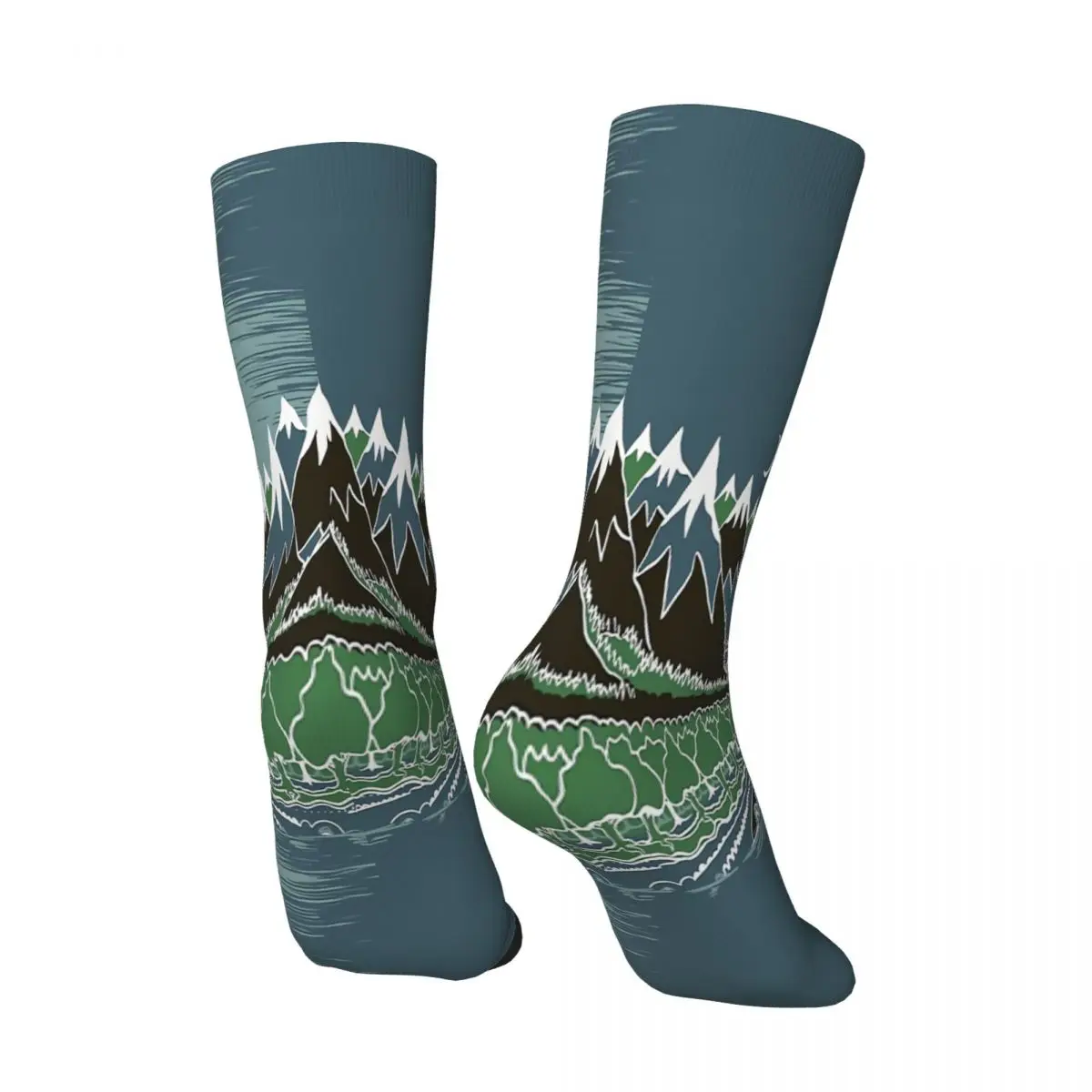 Në Mesnatë Pyjeve Malore Rrugën Në Stilin E J R R Tolkien Goditje Çorape Burra Gra Poliestër Stockings Përshtatshëm Sweetshirt . ' - ' . 2