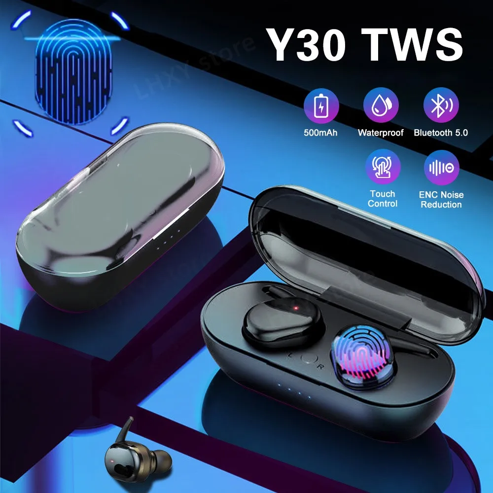 Y30 pa Tel bluetooth headset 5.2 Earphone Reduktimin e Zhurmës Sportive Earbuds Për Muzikën e Kufjeve Bluetooth-compatible të Gjitha Smartphone . ' - ' . 0