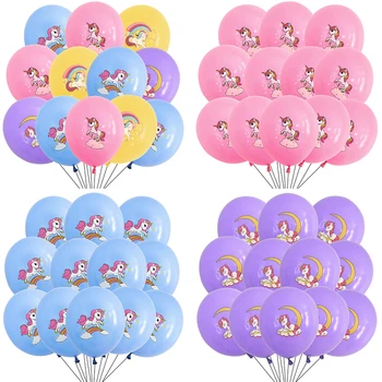 10-40Pcs Cartoon vallë buallin Latex Balona Vajzat Rainbow vallë buallin Temë Ditëlindjeje Dekorimin Furnizimet Fëmijët Dhuratë Helium Globos