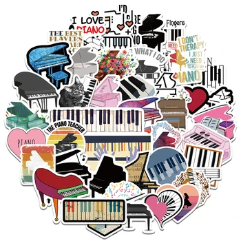 10/50PCS I Love Piano Cartoon Stickers i papërshkueshëm nga uji Stickers për Fëmijët e Vegjël Adoleshencë të Rriturit e Ujit të Shishes së Skateboard Telefon Decals