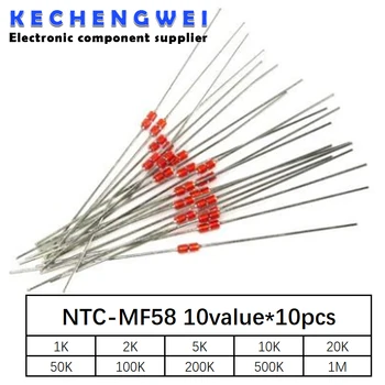 100pcs=10value*10pcs NTC Thermistor Rezistencë Kit NTC-MF58 1K 2K 5K 10K 20K 50K 100K 200K 500K 1 MILION +/-5% 3950B