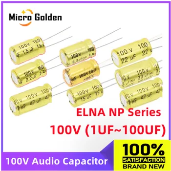 (10pcs) 100V Audio Capacitor Jo Polarizimit ELAN NP Seri Electrolytic Kapacitoreve 1/1.5/2.2/3.3/4.7/6.8/8.2/10/15/22/33/47/68UF