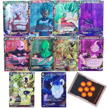 10Pcs Anime goku Super Tcg Goku Kartë Flash Kartat e Autografit të Kartës Buu Vexhita Moro Jiren Lojë Mbledhjen Karta Dhuratë Lodër