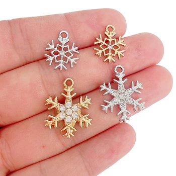 17*22MM 20Pcs/Cilësuar me Cilësi të Lartë Artë Snowflake Bukuri Varëse Modës një palë Vathë DIY Bizhuteri i punuar me dorë duke e Bërë Ndihmëse me Shumicë