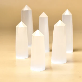 1PC 50-80mm Natyrore të Bardhë Selenite Kristal Shkop magjik Pikë Shërimit Gurë Për Akuariumi Zanate të Bërë Stolitë Dekor në Shtëpi DIY Dhurata