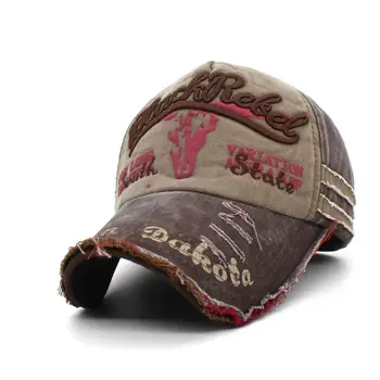 1PC Retro Kanavacë Xhins Letra Kolazh Vintage Baseball Cap Burra Gra Snapback Hat Vjeshtë Hip Hop Kapele Dimër Hat Kapak