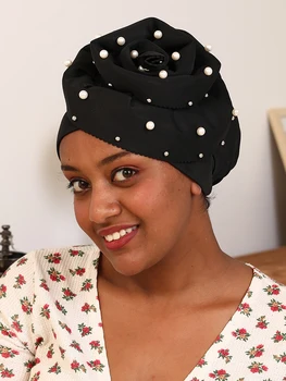 2022 Modës Lule Perla Të Afrikës Headtie Musliman Çallmë Të Ngurta Me Ngjyra Indian Kapak Gratë Headwrap Të Gatshëm Të Veshin Të Brendshme Hijabs
