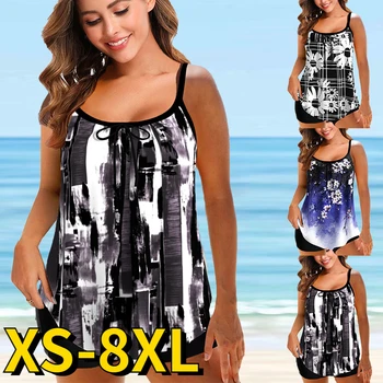 2023 3D Shtypjen Tankini Monokini Swimwear Femrat Sexy Lartë Bel rroba banje Kostum Banje në Dy Pjesë Vendosur Verore Beachwear XS-8XL