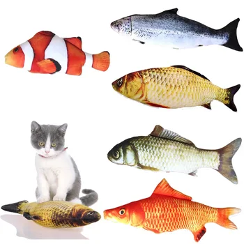 20CM Pet Lodër Cat Peshku Ndërtuar-Në Pambuk-Bateri të Lirë të Zakonshëm Simulimi Peshku Mace Interactive Entertainment Luajnë Cat Lodra