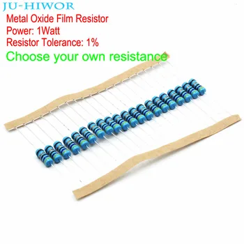 20pcs Metalike Nitrik Film Rezistencë 1W 1% Tolerancës 0.1-0.91 1-910 1K-910K Om 100 200 300 1K 2K 3K 1 MILION Om Resistors