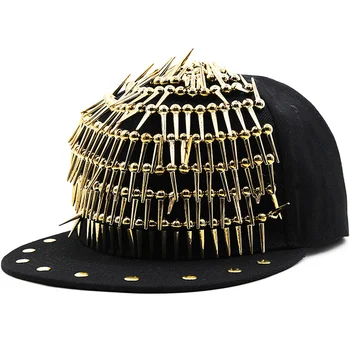 25 style luksoze rivet Burra Gra kapele bejsbolli banesë buzë në natyrë kapele vajzë e djalë bling Punk snapback kapak të Jazz muzikës Rock ftohtë hip hop kapak