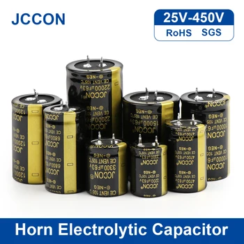 2Pcs JCCON Audio Electrolytic Capacitor 25V 35V 63V 100V 200V 250V 400V 450V 6800UF 10000UF 22000UF Për Hifi Përforcues të Ulët ESR
