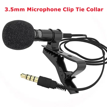 3.5 mm Mikrofon Clip Kravatë Jakë për Telefon Celular duke Folur në Leksion 1.5 m/3m Kllapa Klip të Zëshme Audio Video jakë xhakete Mikrofon