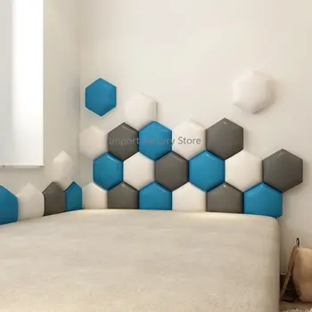 3D ballë krevati Shtrat Rrethojnë Parakolp Lëkure Mur Gjemb Fëmijët Dhome Gjumi Backrest Dekorimin