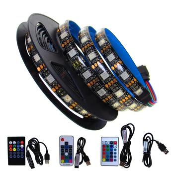 5 V Volt USB LED Shirit Drite RGB Nuk i papërshkueshëm nga uji SMD 5050 5V Led Dritë USB Kasetë TV Backlight 50CM - 5M Me telekomanda