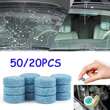 50/20/10PCS Makinë Xhami të Pastër Effervescent Tableta të Ngurta Washer Agjent Universale Automobilave Gotë Ujë Pluhur Blozë Mbartës