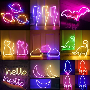 72 Stile të LED Dritë Neoni Përshëndetje Mur Je Shenjë dhoma Gjumi Dekor Rainbow Varur Natë Llambë në Shtëpi Palë Pushime Dekor Xmas Dhuratë