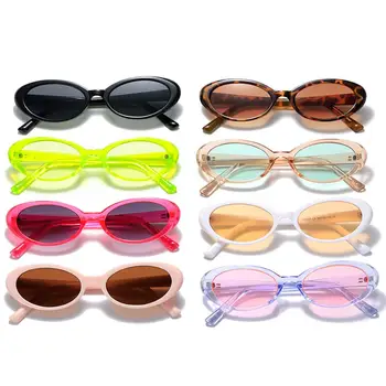 90-Retro Ovale Syze dielli për Gratë Burrat Moda Vintage Hije UV400 Mbrojtjen e Maces me Sy të Modës Vogël Kuadër Syzet e Diellit