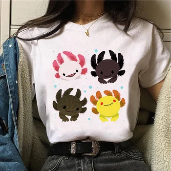 Ajolote Axolotl t-shirts gratë anime lartë femra grafik rrobat